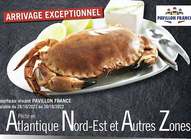 tourteau vivant pavillon france