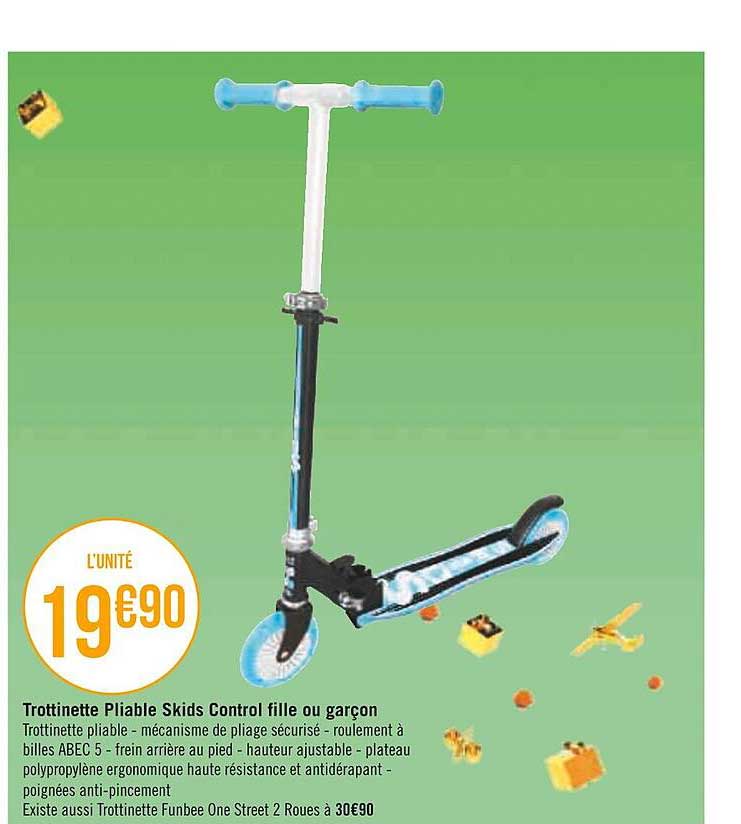 trottinette pliable skids control fille ou garçon