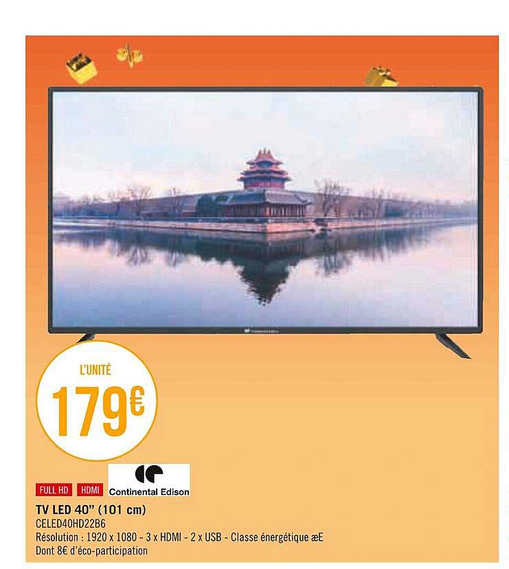 Tv Led 40" (101 Cm) Continental Edison