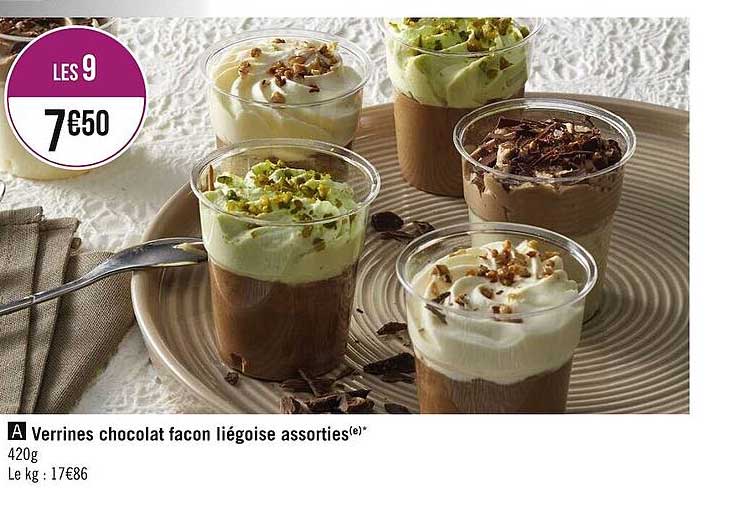 verrines chocolat façon liégoise assorties