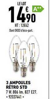 3 ampoules rétro std