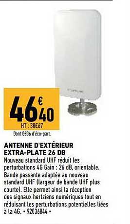 antenne d'extérieur extra-plate 26 db