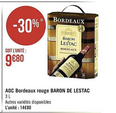 Aoc Bordeaux Rouge Baron De Lestac