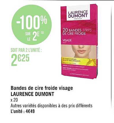 bandes de cire froide visage laurence dumont