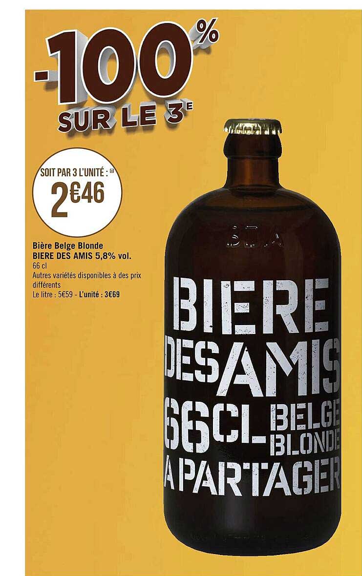 bière belge blonde bière des amis 5,8% vol.