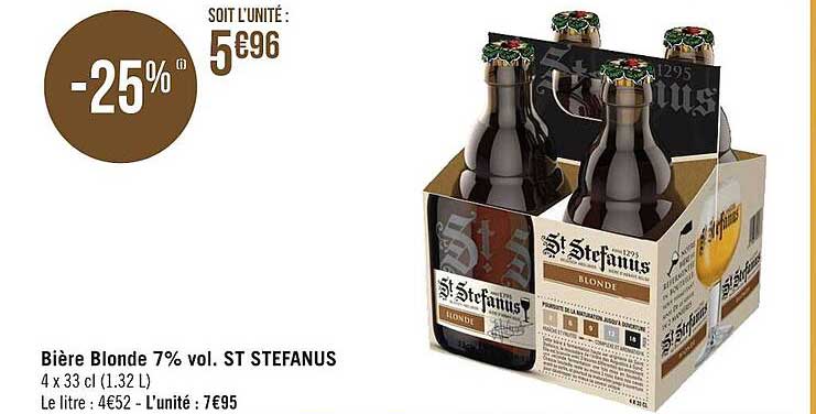 bière blonde 7% vol. st stefanus