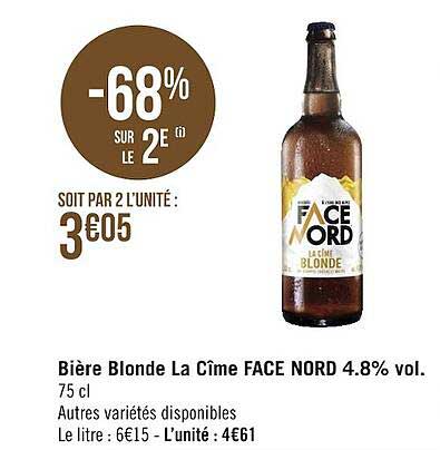 bière blonde la cîme face nord 4.8% vol.