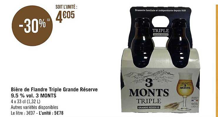 bière de flandre triple grande réserve 9.5% vol. 3 monts