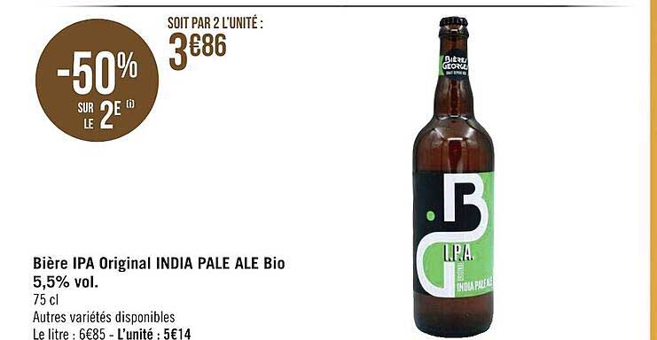 bière ipa original india pale ale bio 5,5% vol.