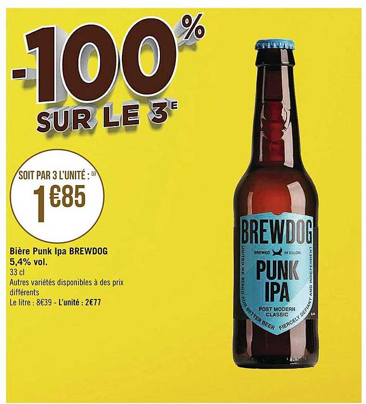 bière punk ipa brewdog 5,4% vol.