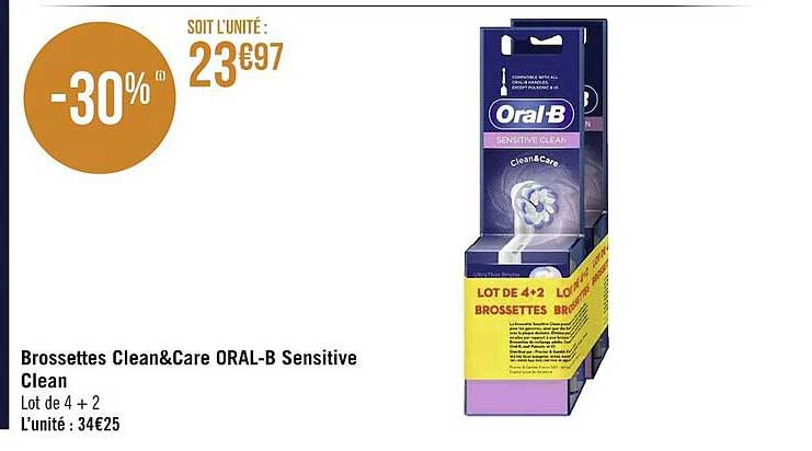brossettes clean & care oral-b sensitive clean