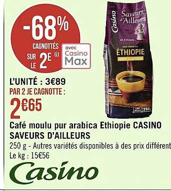 café moulu pur arabica ethiopie casino saveurs d'ailleurs
