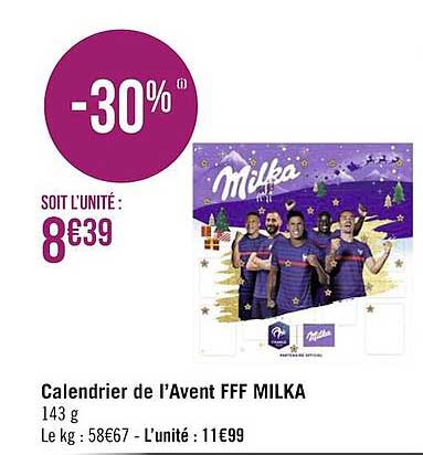 calendrier de l'avent fff milka