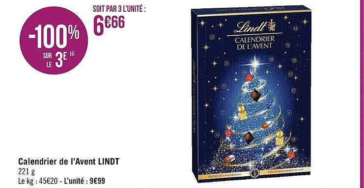 calendrier de l'avent lindt
