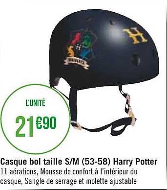 casque bol taille s-m (53-58) harry potter