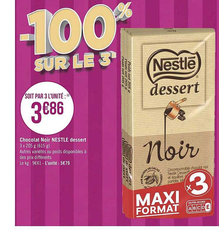 Chocolat Noir Nestlé Dessert