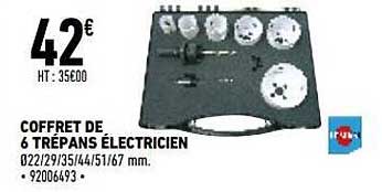 coffret de 6 trépans électricien