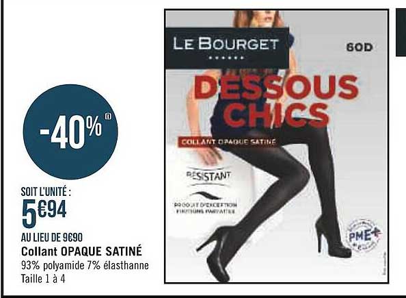 collant opaque satiné le bourget
