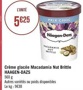 crème glacée macadamia nut brittle häagen-dazs
