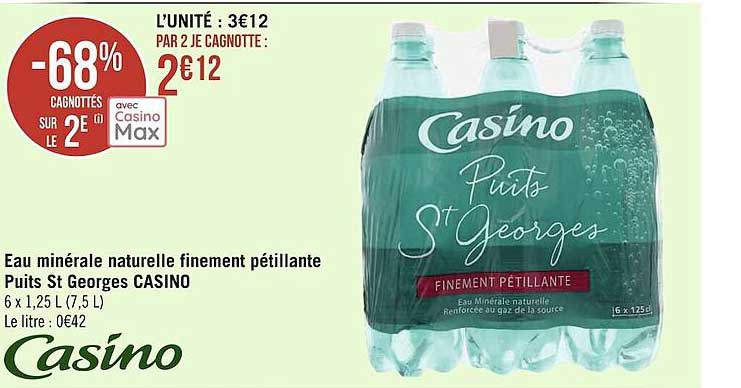 eau minérale naturelle finement pétillante puits st georges casino