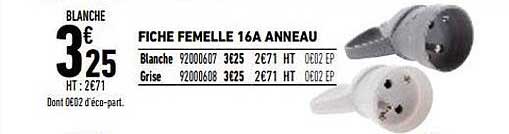 fiche femelle 16A anneau