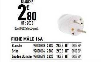 fiche mâle 16A