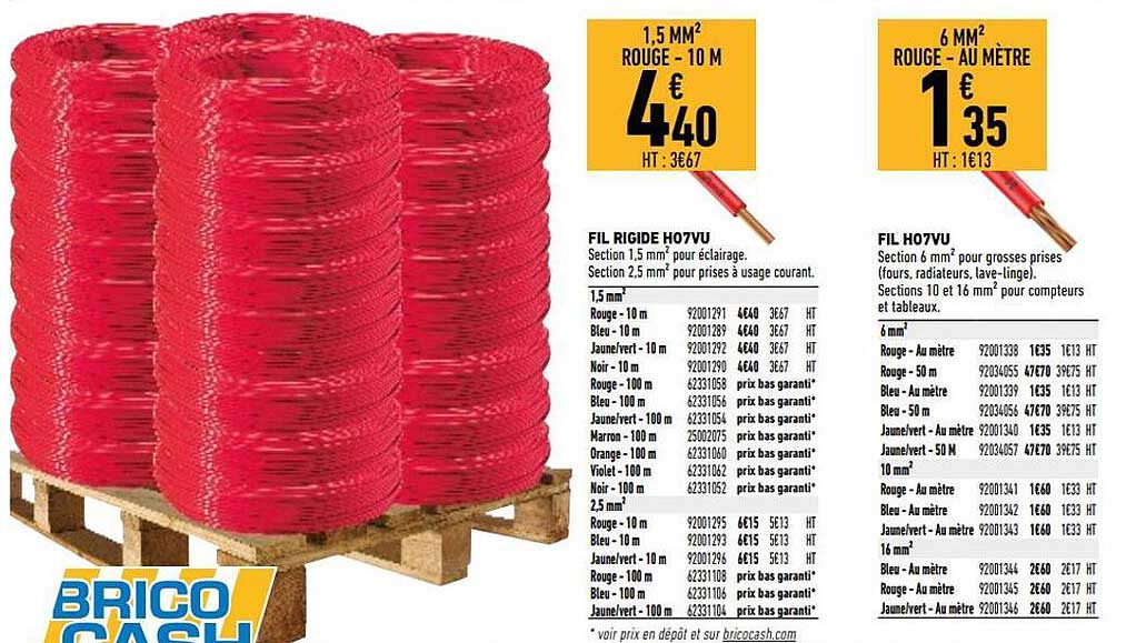 fil rigide h07vu, fil h07vu