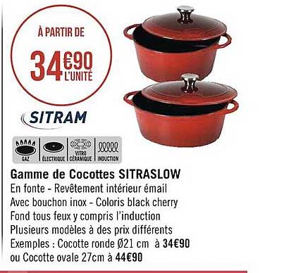 gamme de cocottes sitraslow sitram