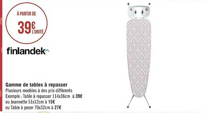 Gamme De Tables à Repasser Finlandek