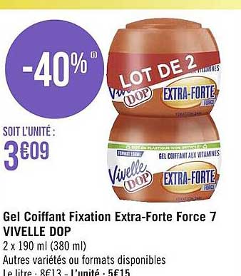 gel coiffant fixation extra-forte force 7 vivelle dop