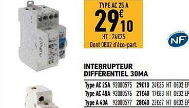 interrupteur différentiel 30ma