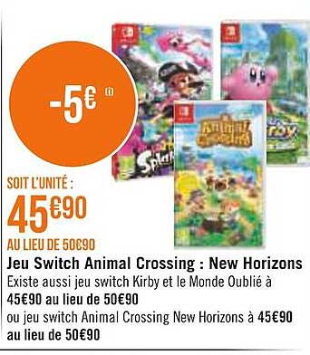 jeu switch animal crossing : new horizons