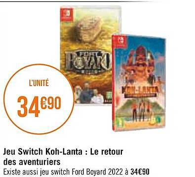 jeu switch koh-lanta : le retour des aventuriers