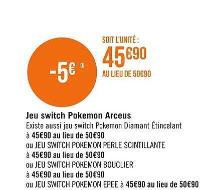 jeu switch pokémon arceus