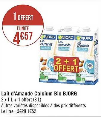 lait d'amande calcium bio bjorg