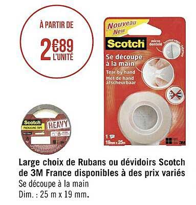 large choix de rubans ou dévidoirs scotch de 3m france disponibles à des prix variés