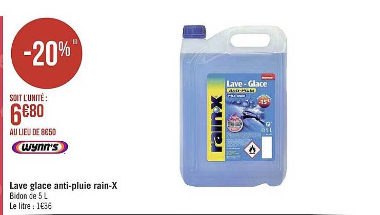 lave glace anti-pluie rain-X wynn's