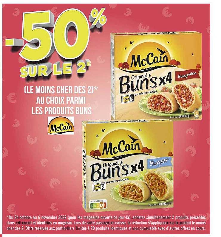 les produits buns mc cain