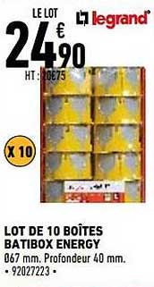 lot de 10 boîtes batibox energy legrand