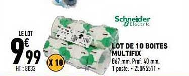 lot de 10 boîtes multifix schneider electric