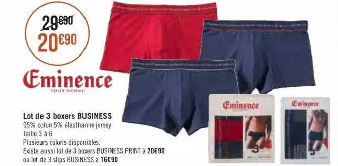 lot de 3 boxers business éminence