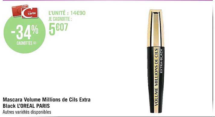 mascara volume millions de cils extra black l'oréal paris