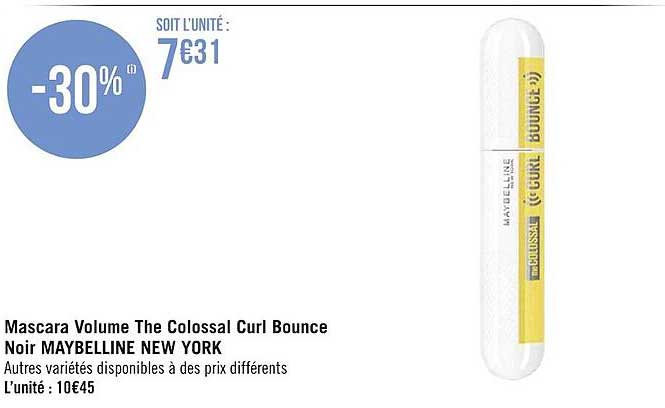 mascara volume the colossal curl bounce noir maybelline new york
