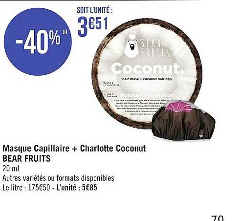 masque capillaire + charlotte coconut bear fruits