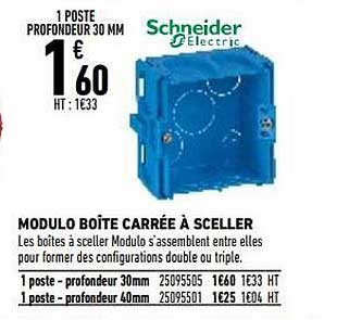 modulo boîte carrée à sceller schneider electric