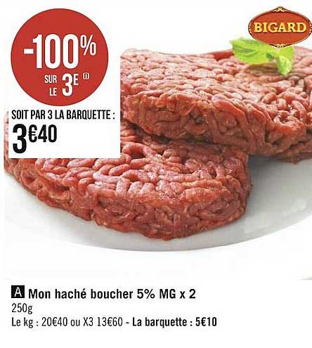 Mon Haché Boucher 5% Mg X2 Bigard