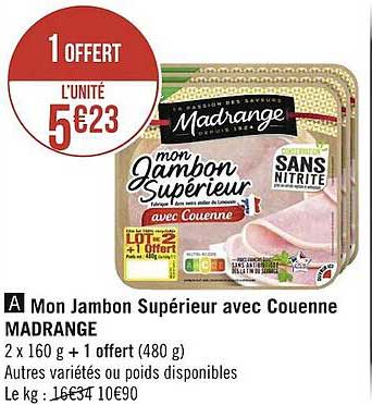 mon jambon supérieur avec couenne madrange