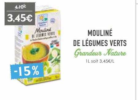 mouliné de légumes verts grandeur nature