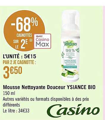 mousse nettoyante douceur ysiance bio