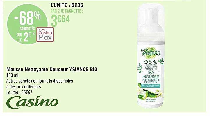 mousse nettoyante douceur ysiance bio